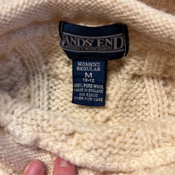 Vintage Land’s End Fisherman’s Sweater - 100% Wool - Picture 2 of 3